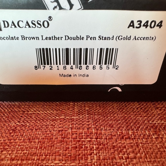 NWT - Dacasso Leather Double Letter Trays, Chocolate Brown (A3420) - Picture 9 of 10
